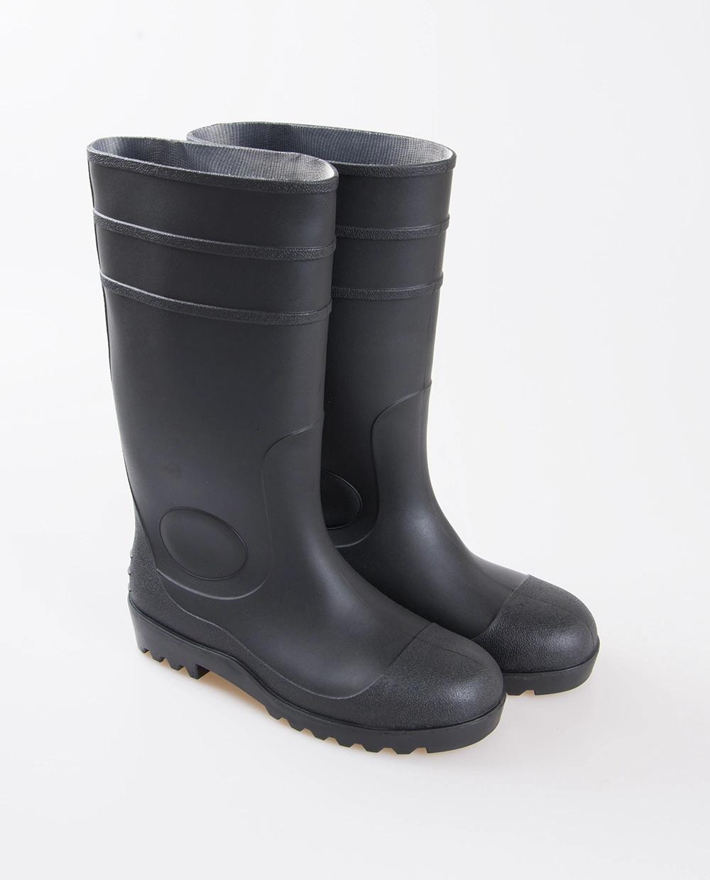 Black Neoprene Safety Rubber Rain Boots for Men