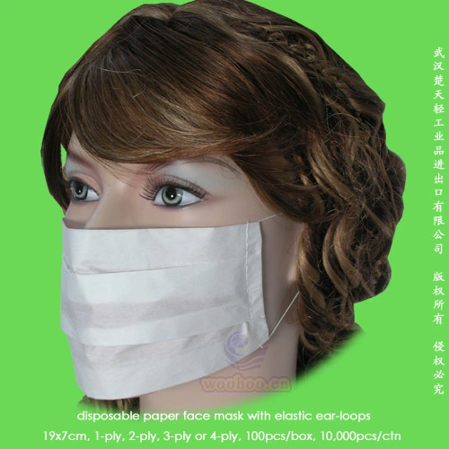 Hospital Safety/Protective 3-Ply Earloop/Paper/Beard/Lab/Doctor/Isolation/Medical 3ply Nonwoven Disposable PP Surgical Face Mask with Elastic Ear-Loop/Tie-on