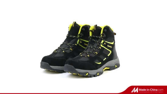 Черные, водонепроницаемые, легкие защитные ботинки из натурального нубука с резиновой подошвой и кевларом.